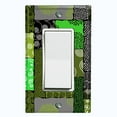 thumbnail image 1 of Metal Light Switch Plate Cover Safari African Tribal Art Pattern Neon Green SFR012, 1 of 13
