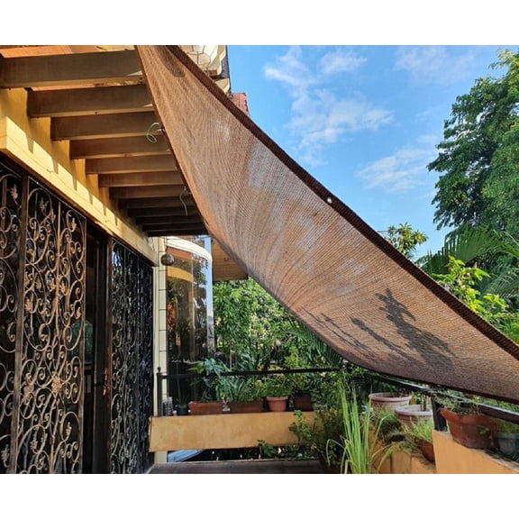 Abrotain 78" x 117" Brown Fabric Shade Canopy, UV Resistant, Water Resistant