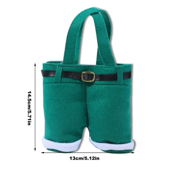 Sac à Bonbons Portable, Pantalons de Noël, Sacs Cadeaux de Noël, Panier de Pantalons Assortis avec Poignée, Vin Joyeux Noël, Cadeau de Nouvel An, Décoration de Fête de Mariage, Vert P