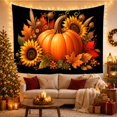 thumbnail image 3 of Autumn Sunflowers and Pumpkins Polyester Tapestry, 3 of 7
