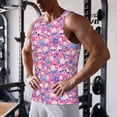 thumbnail image 5 of KLL Skull Blue Flower Print Men's Muscle Gym Workout Stringer Tank Tops Bodybuilding Fitness T-Shirts Tank Tops Men-X-Large, 5 of 7