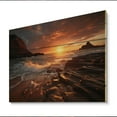 thumbnail image 2 of Designart "Golden Coastline Australia painting I" Nautical & Beach Print on Natural Pine Wood, 2 of 5