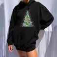 thumbnail image 2 of Sudadera estampada con capucha retro de manga larga suelta de Navidad para mujer con mangas caídas en los hombros Pompotops  gfhjh12808, 2 of 8