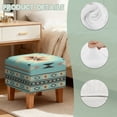 thumbnail image 7 of Jiueut Aztec Tribal Geometric Print Footstool Cover, Comfortable Footrest Stool Furniture Protector with Elastic Bottom Footrest Stool Cover for Living Room Kids Pets, 7 of 7
