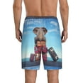 thumbnail image 3 of Naloa Elephant Sits Men's Short Pajama Pants, Lounge Comfort Shorts with Elasticized Waistband and Side Pockets - X-Large, 3 of 9