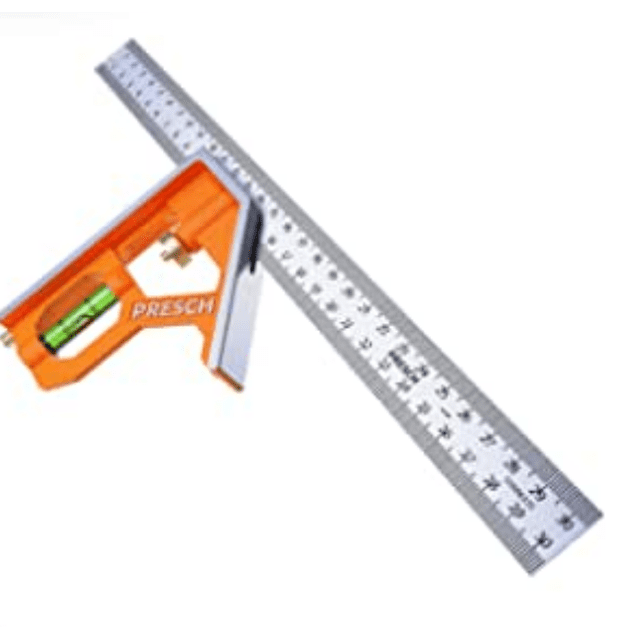 Escuadra combinada de 300 mm, métrica, escuadra de metal precisa universal con tope y herramienta de trazado, herramienta de medición profesional premium (paquete de 1)