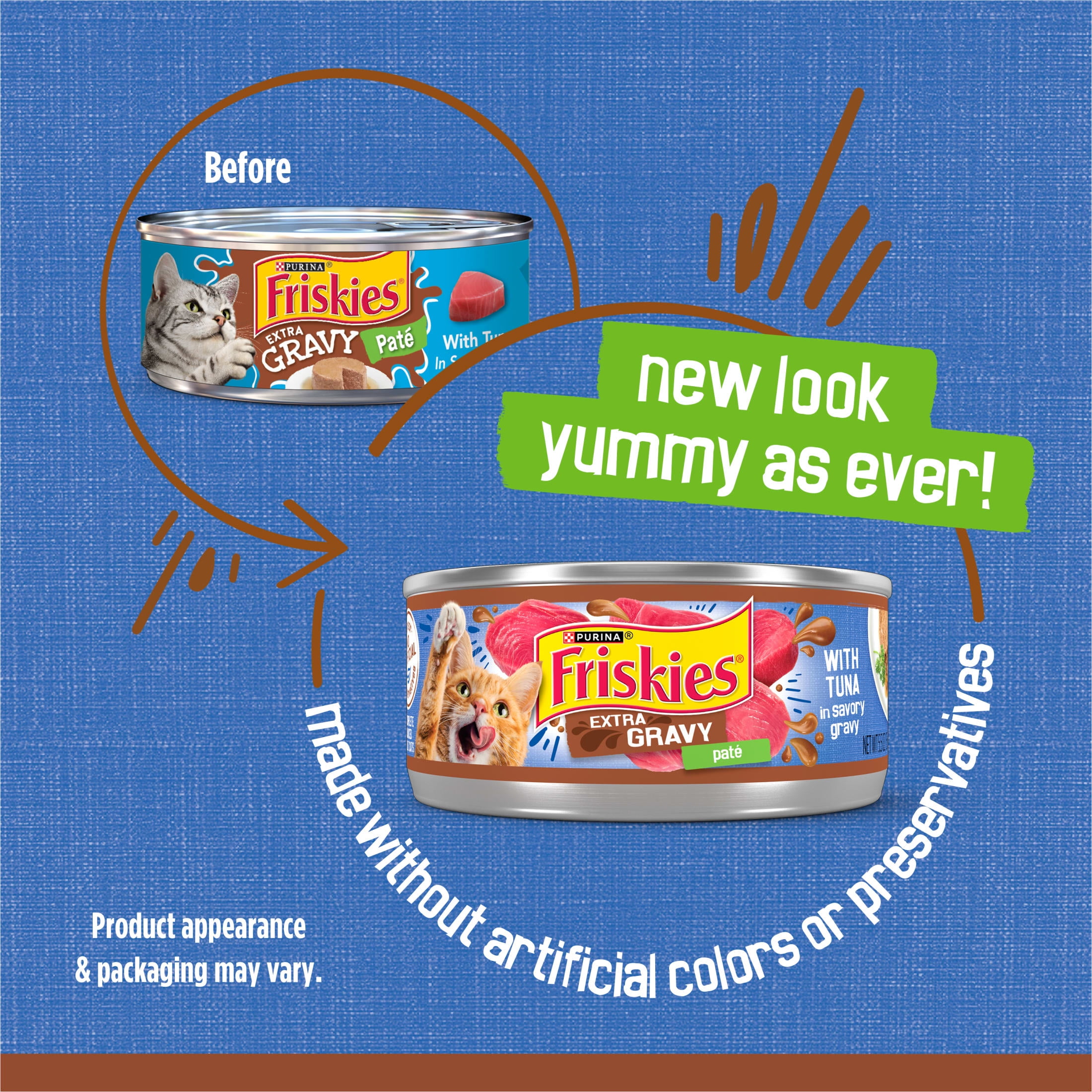 (24 pack) Purina Friskies Gravy Pate, Tuna, Wet Cat Food, 5.5 oz Can