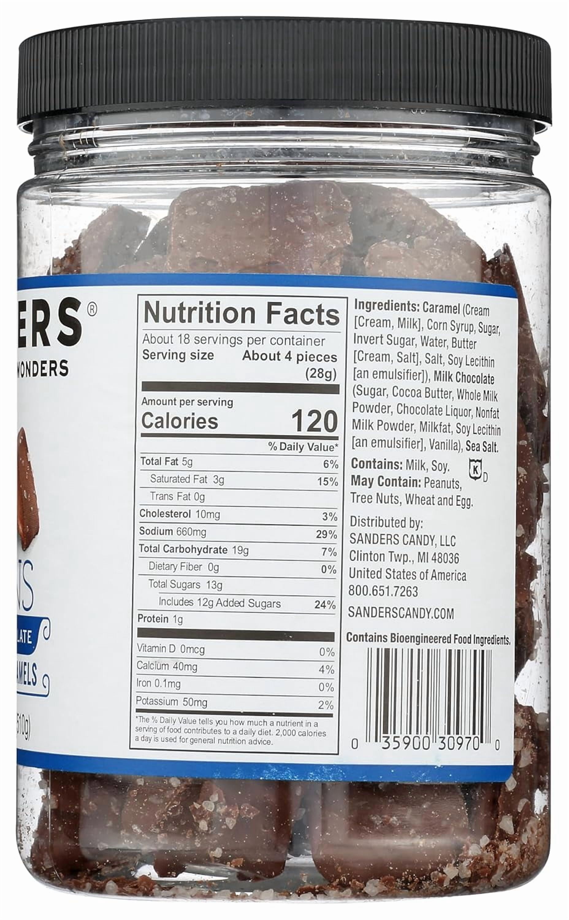 Sanders Milk Chocolate Sea Salt Caramel Thins - 18 oz. Tub
