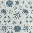 thumbnail image 3 of Unique Loom Outdoor Coastal Collection Area Rug - Marmaris (7' 10" Square Ivory/Navy Blue), 3 of 7