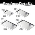 thumbnail image 3 of Solivara Rectangle Stainless Serving Tray 3 Piece Set With Rounded Edges For Indoor Outdoor Entertainment(Silver,12.60*6.30 in), 3 of 6