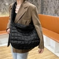 thumbnail image 3 of Autumn And Winter Women Down Bag Color Check Bag Large Capacity Messenger Bag, 3 of 8