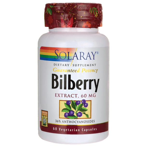 Solaray Bilberry Berry Extract 60 mg Powerful Antioxidant Healthy