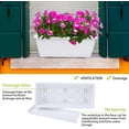 thumbnail image 6 of Rongsi Window Box Planter, 7 Pack Plastic Vegetable Flower Planters Boxes 17 Inches Rectangular Flower Pots with Saucers for Indoor Outdoor Garden, Patio, Home Decor (White), 6 of 7