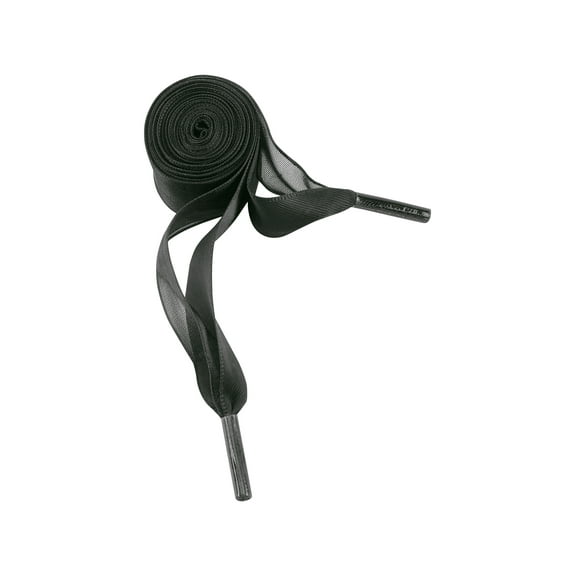 INSPIRE CHIC Satin Ribbon Shoelaces Double Layered Flat Snow Yarn Shoe Laces 1 Pair Black 60cm/23.62"