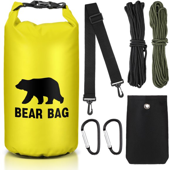 Bolsa para comida de oso Foilswirl ultraligera para camping 10L amarilla