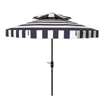 Safavieh Elsa 9' Market Crank Double Top Patio Umbrella, Navy/White