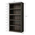 thumbnail image 5 of 5-Tier Bookcase 67'' Tall Wooden Office Bookshelf with Large Open Storage Shelves Modern Farmhouse Bookshelf for Living Room, 5 of 8
