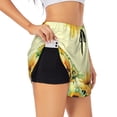 thumbnail image 3 of Lsque Sunflowers On A Yellow Background Printed Women's Running Shorts with Liner Pockets,Elastic Quick Dry Workout Athletic Gym Yoga Shorts,Womens High Waist Shorts-Medium, 3 of 9