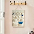 thumbnail image 6 of Hanging Multi-Pocket Fabric Storage Bag - Door/Wall-Mounted Organizer for Small Items, Space-Saving Dormitory/Office/Home Miscellaneous Storage, Beige Cotton Multi-Layer Storage Pouch, 6 of 6