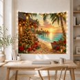 thumbnail image 5 of Christmas Tree on a Tropical Beach at Sunset, Joyful Coastal Style for Beach Lovers, Coastal Wall Art, Christmas Gift, Tapestry Wall Hanging for Bedroom and Living Room, 5 of 7
