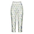 thumbnail image 5 of VERUGU Capris Pants for Women Spring Summer Casual Comfortable Elastic Waist Printed Cropped Pants White L, 5 of 5