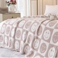 thumbnail image 4 of Manta De Punto A Cuadros Con Cara Sonriente Feliz, Ultra Suave Y Acogedora, Manta De Cama De Microfibra Mullida Con Tablero De Ajedrez, Manta Ligera En Ambos Lados Para Sofá Cama (Bebé Crema Sonrisa 3, 4 of 5