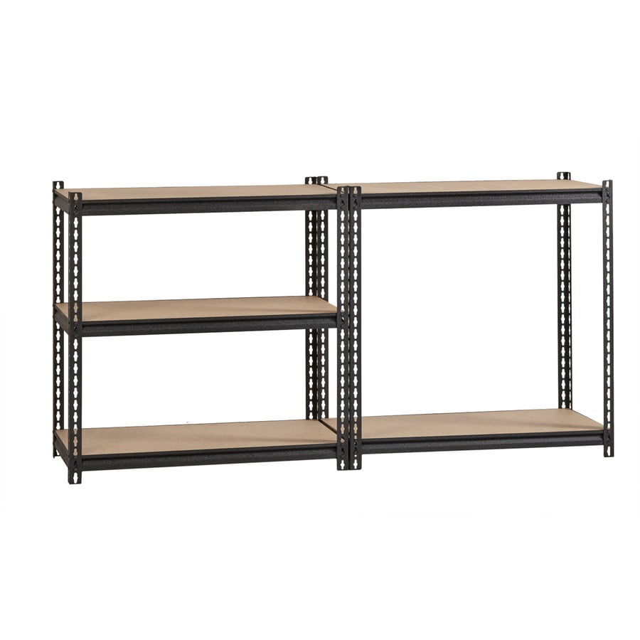 Lorell 2,300 Lb Capacity Riveted Steel Shelving - 72" Height X 36" Width X 18" Depth - 30% Recycled - Black - Steel, Particleboard - 1 Each