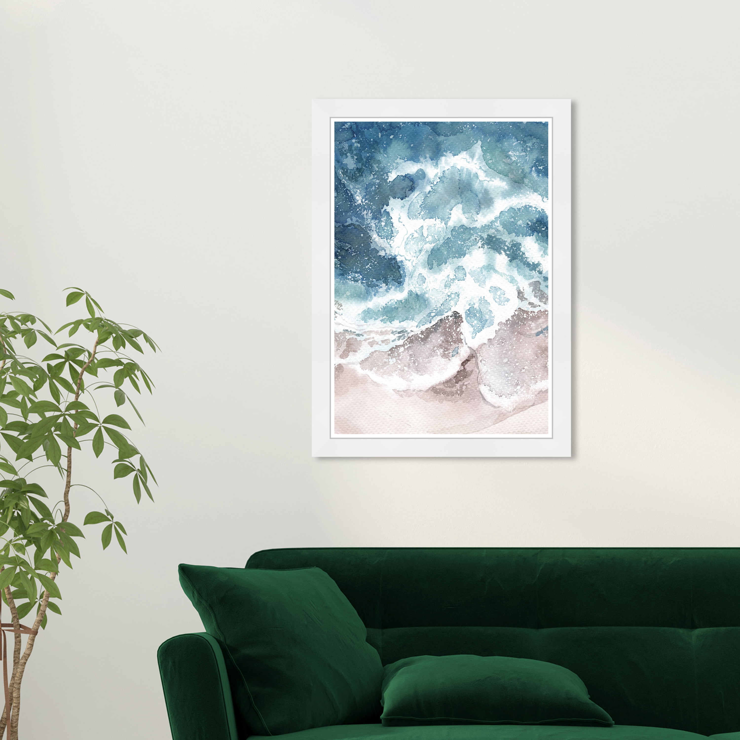 Wynwood Studio Prints Seaside Waves Nature and Landscape Coastal Landscapes Wall Art Canvas Print Blue 13x19