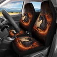 thumbnail image 3 of Uourmeti Flaming Horse Art Car Seat Covers Stretchy Car Seat Covers Full Set Full Backrest Auto Decor Interior Fit for Cars Truck, 3 of 10