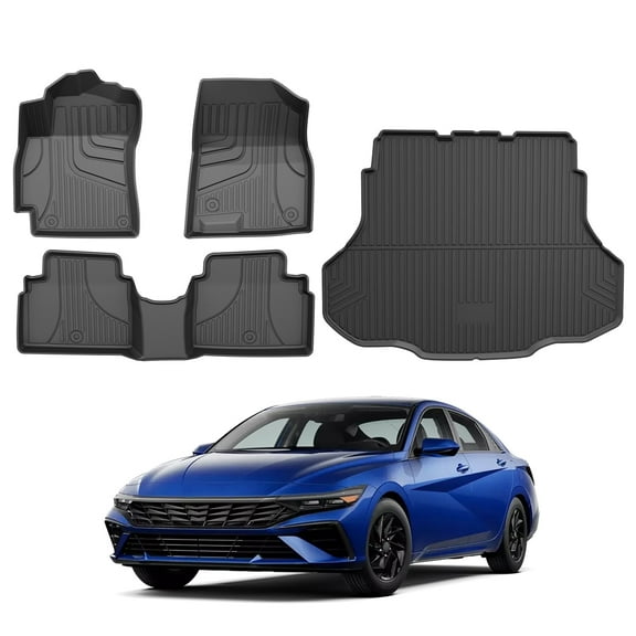DIKSOAKR All Weather Floor Mats Cargo Liner Fit for 2022-2024 Hyundai Tucson TPE Rubber Liners Set Tucson Accessories All Season Guard Odorless Anti-Slip Floor Mats Cargo Liner