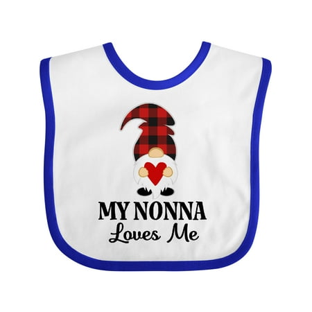

Inktastic Nonna Loves Me Valentine Gnome Gift Baby Boy or Baby Girl Bib