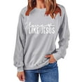 thumbnail image 4 of Goodeals Valentines Day Sweatshirts for Women Like Jesus Printed Shirts Long Sleeve Sweater Love Heart Graphic Sweatshirt Crewneck Pullover(Gray,XL)Flash Deals, 4 of 8