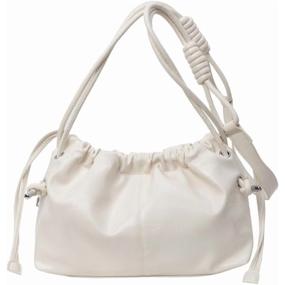 YooGuoGuo Leather Drawstring Bucket Bag for Women Casual Hobo Crossbody Bucket Handbag and Purse Satchel Crescent Shoulder Bag