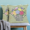 thumbnail image 2 of Spring Pillow Covers 18x18 Set of 2, Green Stripes Floral Farmhouse Throw Pillow Covers Colorful Flowers Decorative Spring Summer Pillowcase Decorations for Home Couch Sofa Outdoor, 2 of 6