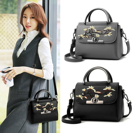 Black Leather Clutch Crossbody Lady's Fashion PU Leather Clutch Bag Wallet Phone Bag with Shoulder Strap Shoulder Bags Christmas Woman Gift ()
