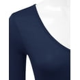 thumbnail image 4 of Doublju Women's Long Sleeve V-Neck Stretchy Bodysuit Tops (Plus Size Available), 4 of 5