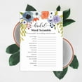 thumbnail image 6 of Inkdotpot Scramble Bridal Shower Game Cards Floral Party Wedding Supplies 50-Pack Wedding Word, 6 of 7
