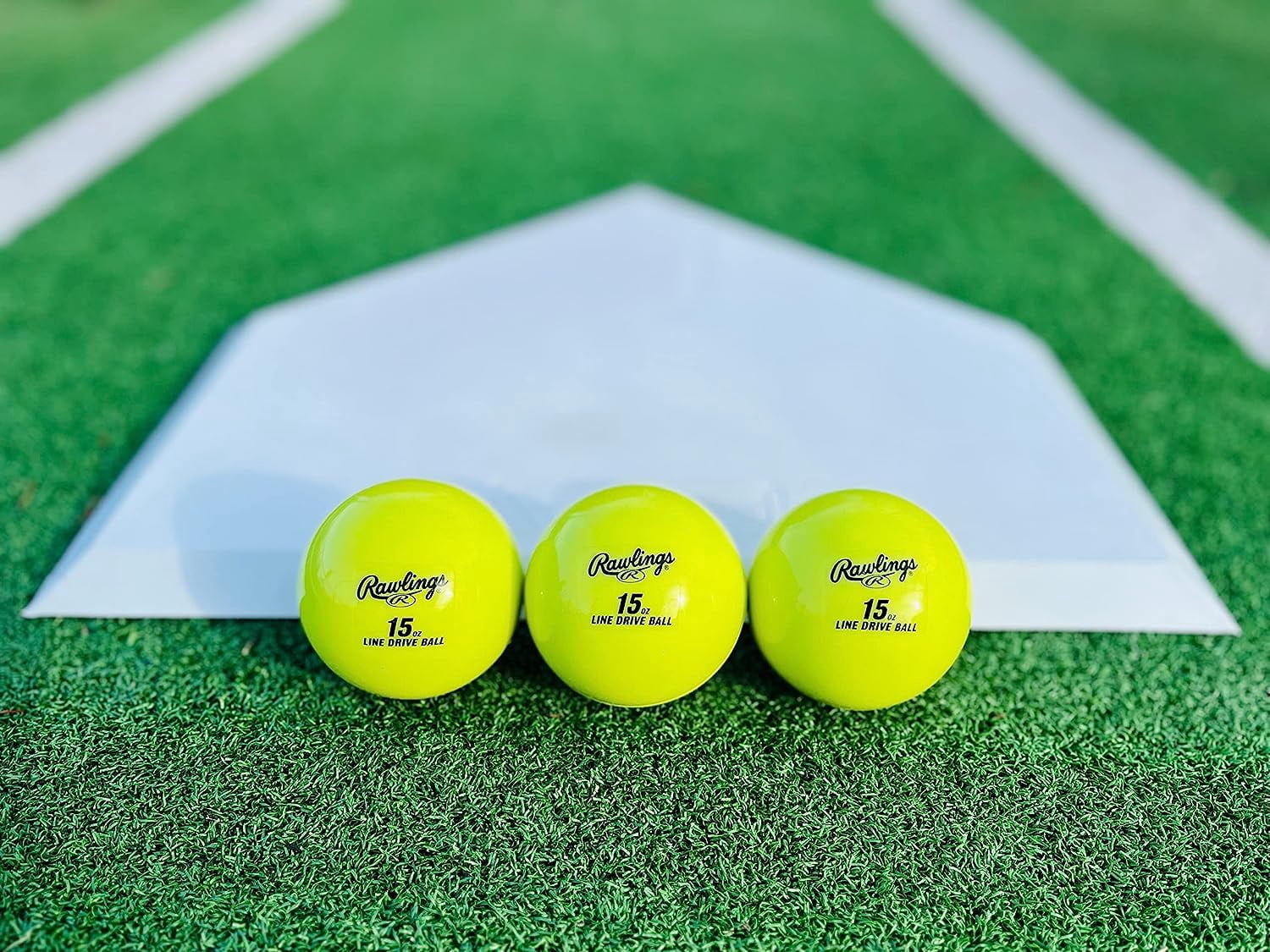 Pack De 3 Balles D'entraînement Rawlings Line-Drive – Creuses, Jaunes – Baseball/Softball