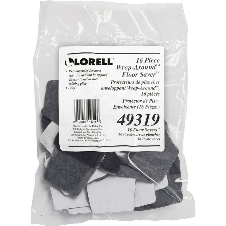 Lorell Wraparound Floor Savers - Rectangle - Gray - 16/Bag Lorell Wraparound Floor Savers - Rectangle - Gray - 16/Bag