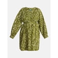 thumbnail image 5 of Terra & Sky Women's Plus Cotton Balloon Sleeve Tie Waist Tunic Dress, Sizes 0X-5X, 5 of 5
