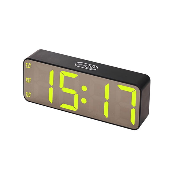 Reloj despertador digital para dormitorio, pantalla grande grandes números en negrita, atenuador y volumen