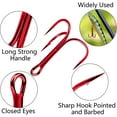 thumbnail image 5 of Fishing Red Treble Hooks,100pcs Sharp Round Bend Barbed Treble Hook High-Carbon Steel Hooks for Bass Trout Saltwater Freshwater Size 10#, 5 of 6