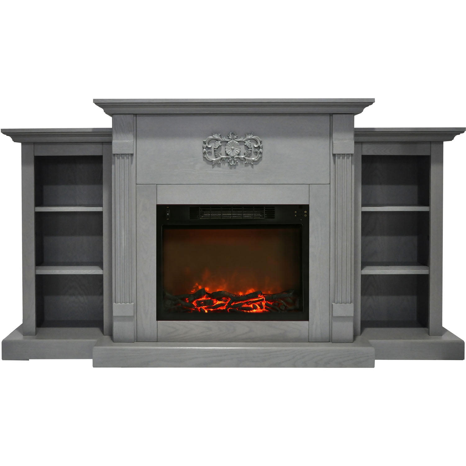 Cambridge Sanoma Electric Fireplace Heater with 72" Bookshelf Mantel