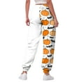 thumbnail image 7 of YDFCWXW Women's Halloween Print Pants, Elastic Waist Joggers with Drawstring, Casual Loose Fit Sweatpants White, 3XL, 7 of 7