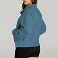 thumbnail image 4 of Timegard Half Zip Pullover for Women Cropped Long Sleeve Tops Sweatshirts Thumb Hole Fall Solid Color Tops, 4 of 7