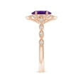thumbnail image 3 of ANGARA Natural 1.15 Ct. Amethyst with Diamond Side Stones Ring in 14K Rose Gold for Women (Ring Size: 11), 3 of 8