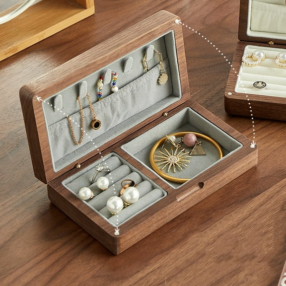 Flannelette Jewelry Box Organiser - Portable Storage Box for  Necklace Earrings Rings