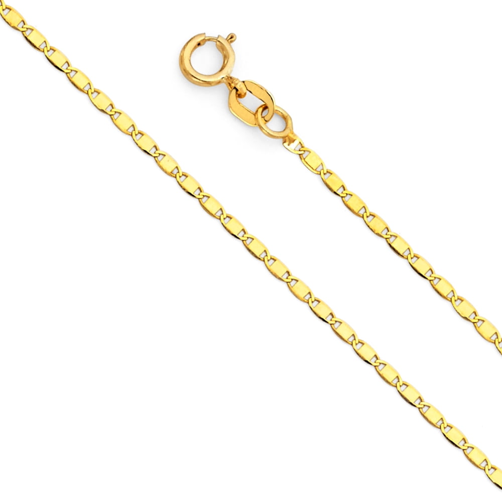 Solid 14k Yellow Gold 1.3MM Valentina Chain Necklace - 22 Inches ...