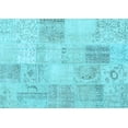 thumbnail image 1 of Ahgly Company Indoor Rectangle Patchwork Light Blue Transitional Area Rugs, 8' x 12', 1 of 4
