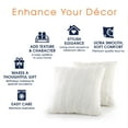 thumbnail image 3 of Cheer Collection Decorative Faux Fur Throw Pillows 24" x 24", Set of 2 - White, 3 of 5